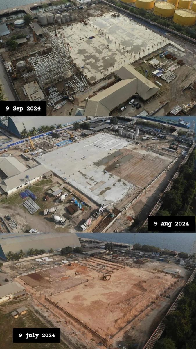 Progres pemasangan scaffolding — Proyek Lampung