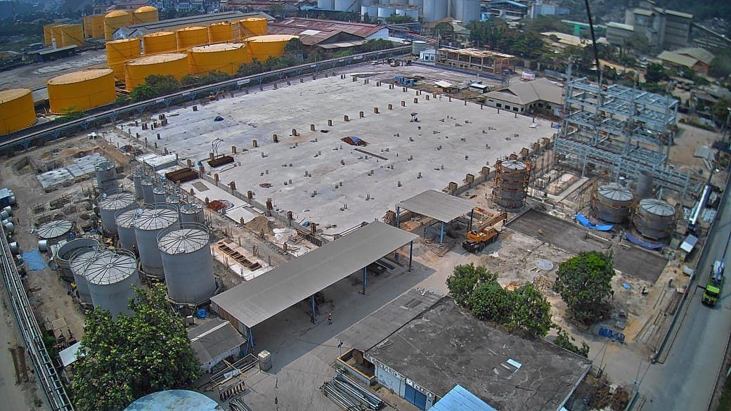 Suasana proyek Lampung dengan material scaffolding